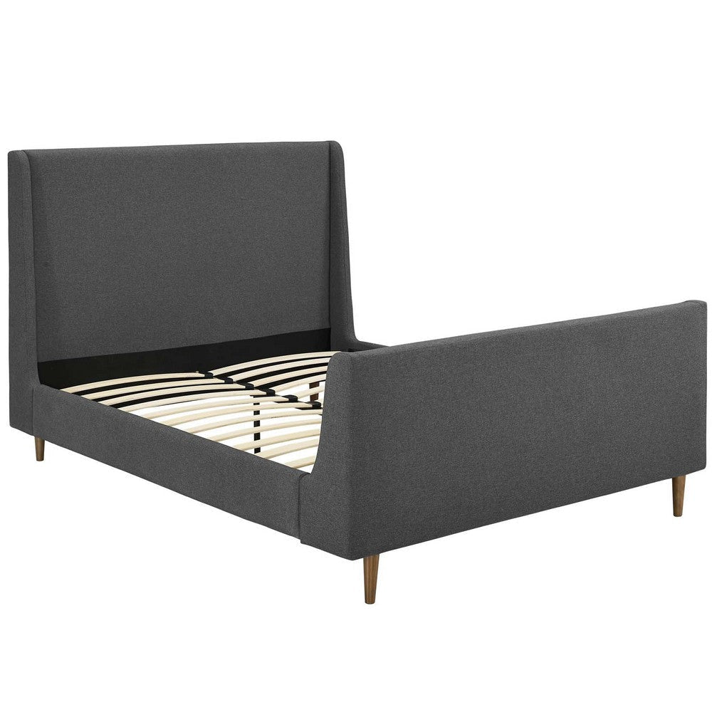 Modway Aubree Upholstered Fabric Sleigh Queen Platform Bed in Gray MDY-MOD-5824-GRY