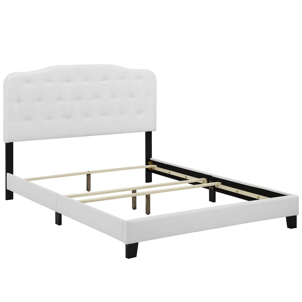 Amelia Twin Upholstered Fabric Bed - No Shipping Charges MDY-MOD-5838-WHI