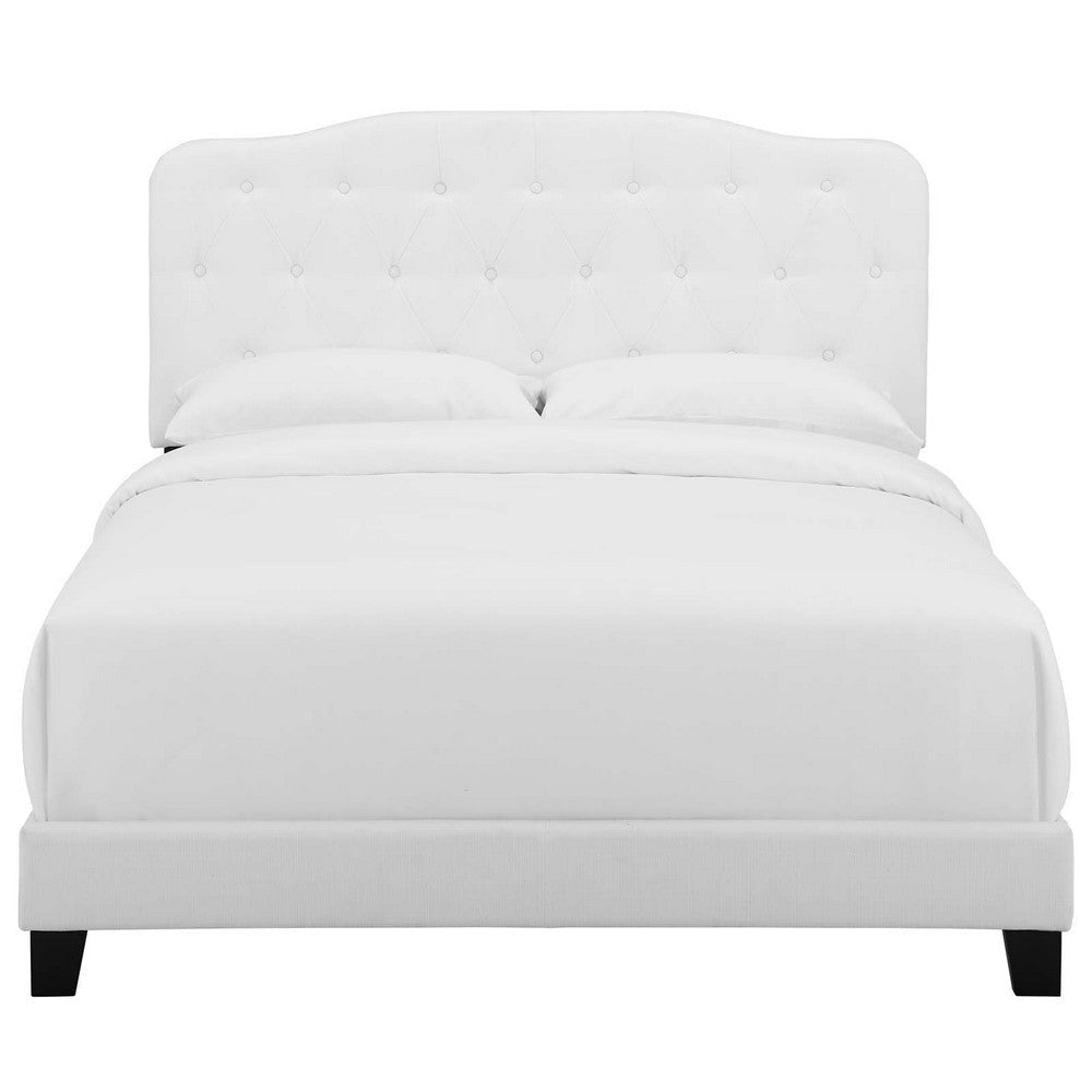 Amelia Twin Upholstered Fabric Bed - No Shipping Charges MDY-MOD-5838-WHI