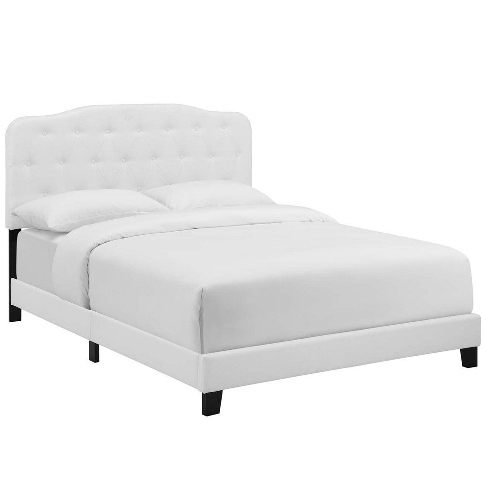 Amelia Twin Upholstered Fabric Bed - No Shipping Charges MDY-MOD-5838-WHI