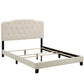 Modway Amelia Tufted Fabric Upholstered Queen Platform Bed in Beige MDY-MOD-5840-BEI