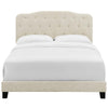 Modway Amelia Tufted Fabric Upholstered Queen Platform Bed in Beige MDY-MOD-5840-BEI