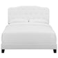 Modway Amelia Tufted Fabric Upholstered Queen Platform Bed in White MDY-MOD-5840-WHI