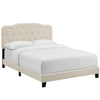 Modway Amelia Tufted Fabric Upholstered King Platform Bed in Beige