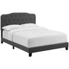 Modway Amelia Tufted Fabric Upholstered King Platform Bed in Gray