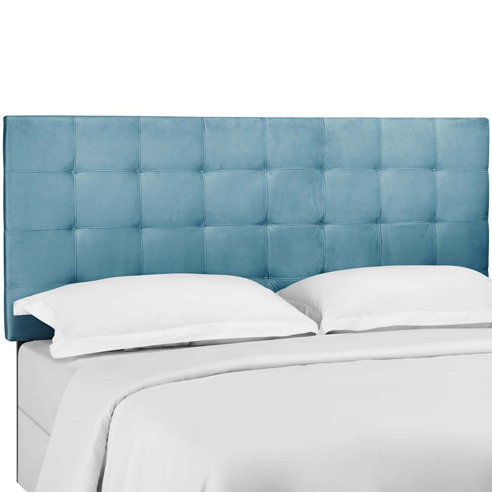 Modway MOD-5853 Paisley Upholstered Biscuit Tufted Performance Velvet Full/Queen Headboard Size in Sea Blue