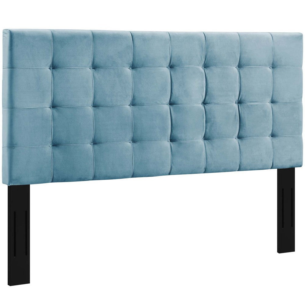 Modway MOD-5853 Paisley Upholstered Biscuit Tufted Performance Velvet Full/Queen Headboard Size in Sea Blue MDY-MOD-5853-SEA