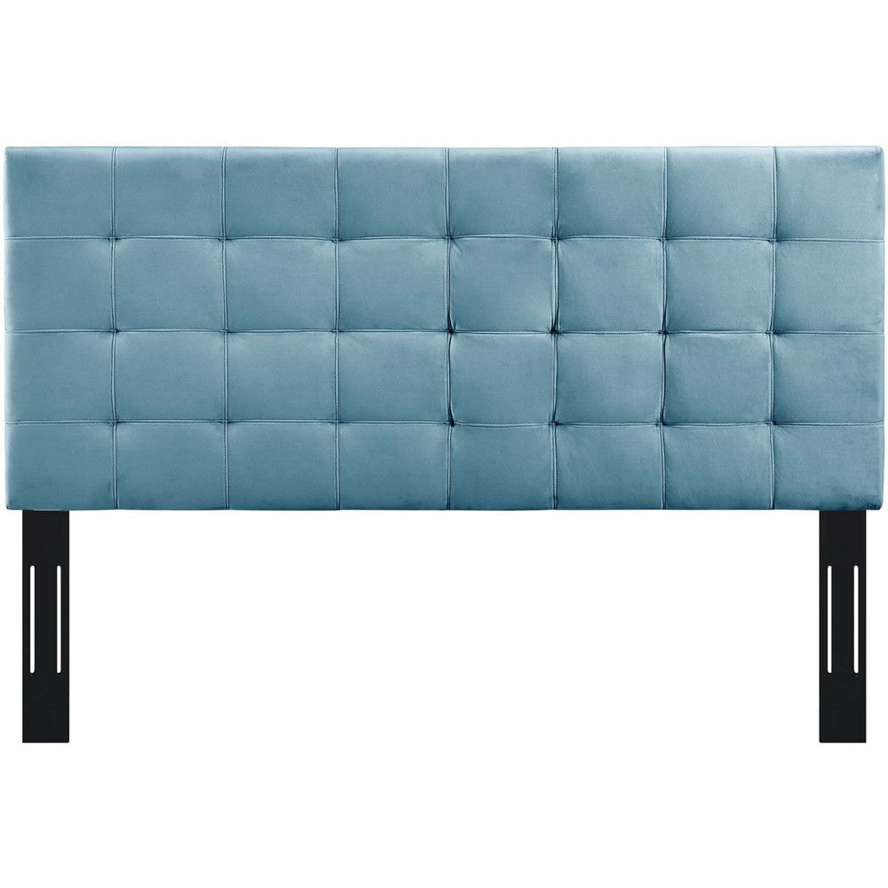 Modway MOD-5853 Paisley Upholstered Biscuit Tufted Performance Velvet Full/Queen Headboard Size in Sea Blue MDY-MOD-5853-SEA