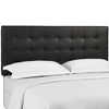 Modway Paisley Upholstered Tufted Faux Leather Full / Queen Headboard Size in Black