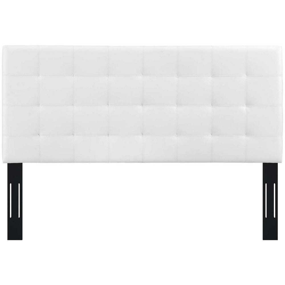 Modway Paisley Upholstered Tufted Faux Leather Full / Queen Headboard Size in White MDY-MOD-5854-WHI