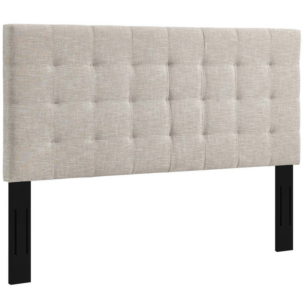 Paisley Tufted King and California King Upholstered Linen Fabric Headboard - No Shipping Charges MDY-MOD-5855-BEI