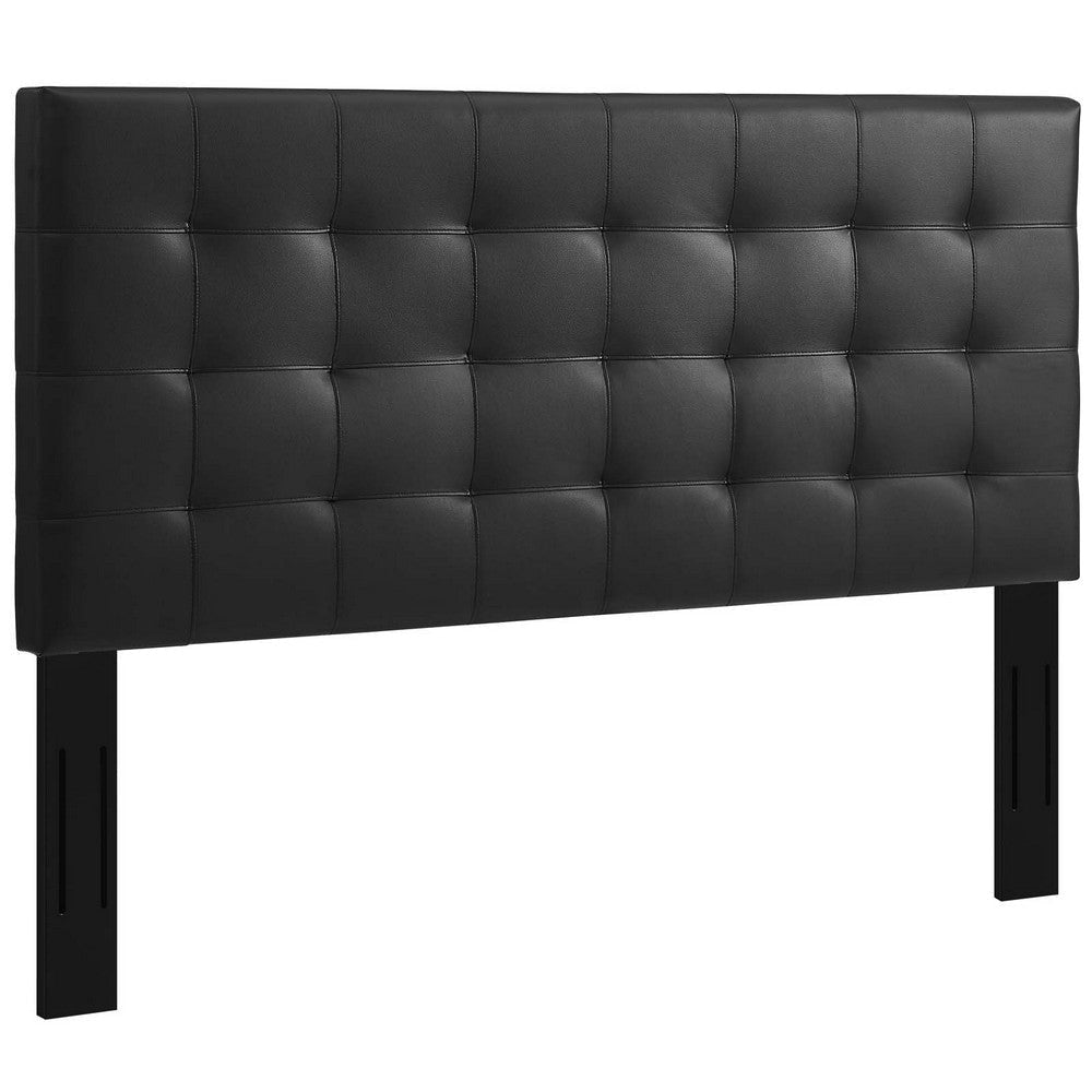 Paisley Tufted King and California King Upholstered Faux Leather Headboard - No Shipping Charges MDY-MOD-5857-BLK