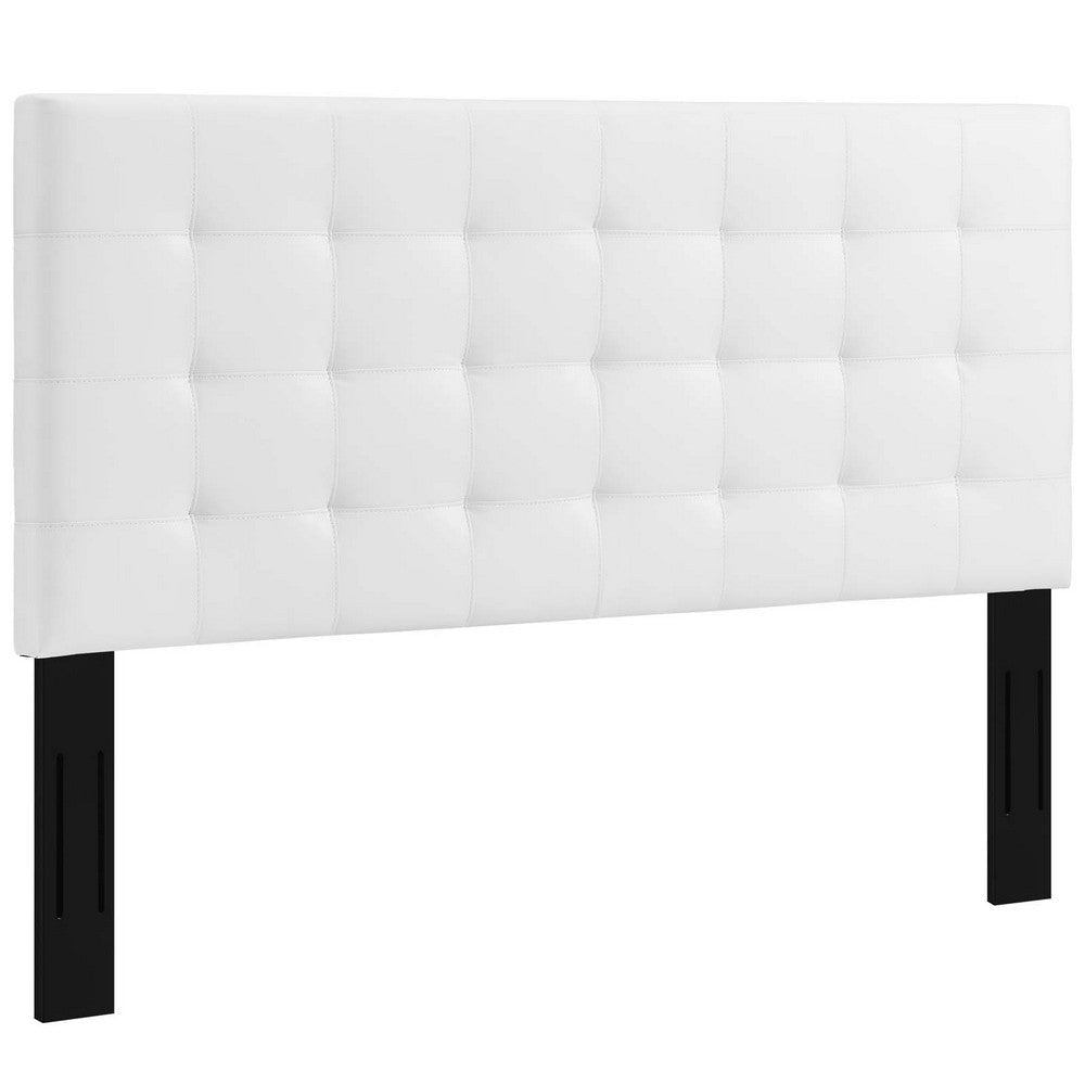 Modway Paisley Upholstered Tufted Faux Leather King and California King Headboard Size in White MDY-MOD-5857-WHI