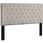 Helena Tufted Twin Upholstered Linen Fabric Headboard - No Shipping Charges MDY-MOD-5858-BEI