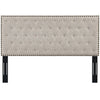 Helena Tufted Twin Upholstered Linen Fabric Headboard - No Shipping Charges MDY-MOD-5858-BEI