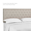 Helena Tufted Twin Upholstered Linen Fabric Headboard - No Shipping Charges MDY-MOD-5858-BEI