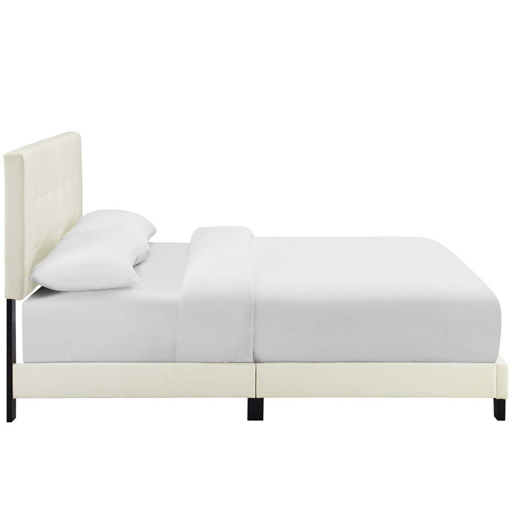 Amira Full Upholstered Velvet Bed - No Shipping Charges MDY-MOD-5859-IVO