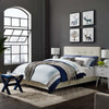 Amira Full Upholstered Velvet Bed - No Shipping Charges MDY-MOD-5859-IVO