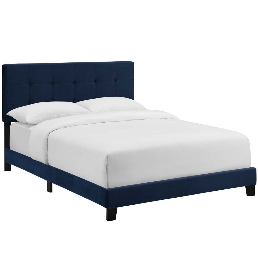 Amira Full Upholstered Velvet Bed - No Shipping Charges