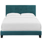 Modway MOD-5859-SEA Amira Tufted Performance Velvet Upholstered Full Bed in Sea Blue MDY-MOD-5859-SEA