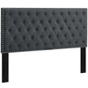 Helena Tufted Full / Queen Upholstered Linen Fabric Headboard - No Shipping Charges MDY-MOD-5860-GRY