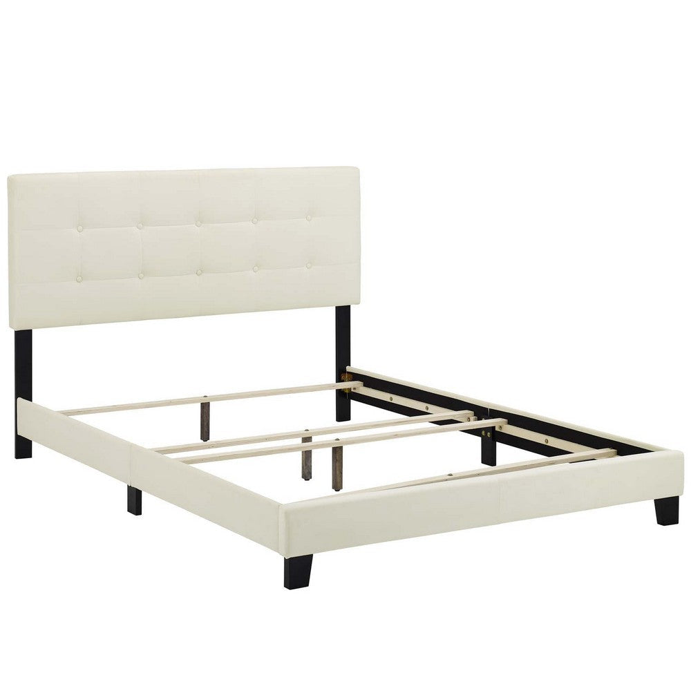 Amira King Upholstered Velvet Bed - No Shipping Charges MDY-MOD-5871-IVO