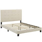 Melanie Full Tufted Button Upholstered Fabric Platform Bed - No Shipping Charges MDY-MOD-5878-BEI