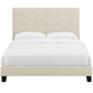 Melanie Full Tufted Button Upholstered Fabric Platform Bed - No Shipping Charges MDY-MOD-5878-BEI