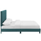 Modway Melanie Tufted Fabric Upholstered Queen Platform Bed in Teal MDY-MOD-5879-TEA