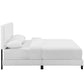 Modway Melanie Tufted Fabric Upholstered Queen Platform Bed in White MDY-MOD-5879-WHI