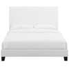 Modway Melanie Tufted Fabric Upholstered Queen Platform Bed in White MDY-MOD-5879-WHI