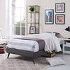 Modway Loryn Upholstered Twin Platform Bed Frame with Wood Slat Support in Gray MDY-MOD-5887-GRY