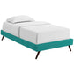 Modway Loryn Upholstered Twin Platform Bed Frame with Wood Slat Support in Teal