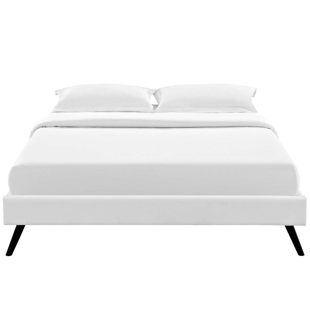 Loryn Full Bed Frame with Round Splayed Legs - No Shipping Charges MDY-MOD-5888-WHI