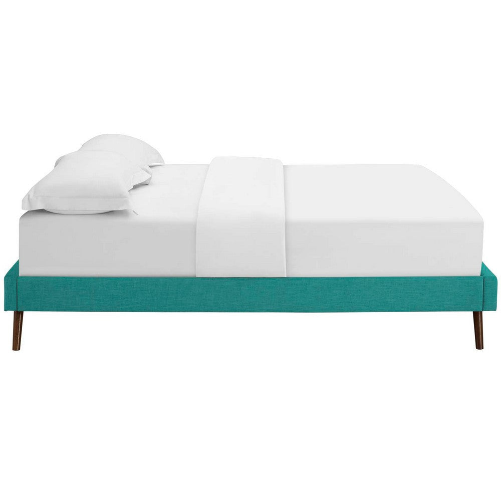 Modway Loryn Upholstered Full Platform Bed Frame with Wood Slat Support in Teal MDY-MOD-5889-TEA