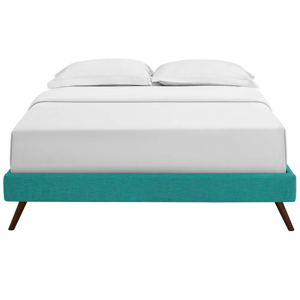 Modway Loryn Upholstered Full Platform Bed Frame with Wood Slat Support in Teal MDY-MOD-5889-TEA