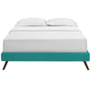 Modway Loryn Upholstered Full Platform Bed Frame with Wood Slat Support in Teal MDY-MOD-5889-TEA