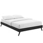 Modway Loryn Faux Leather Queen Platform Bed Frame with Wood Slat Support in Black