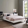 Modway Loryn Faux Leather Queen Platform Bed Frame with Wood Slat Support in White MDY-MOD-5890-WHI