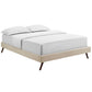 Modway Loryn Upholstered Queen Platform Bed Frame with Wood Slat Support in Beige