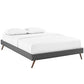 Modway Loryn Upholstered Queen Platform Bed Frame with Wood Slat Support in Gray