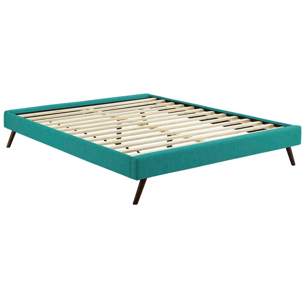 Loryn Queen Fabric Bed Frame with Round Splayed Legs - No Shipping Charges MDY-MOD-5891-TEA