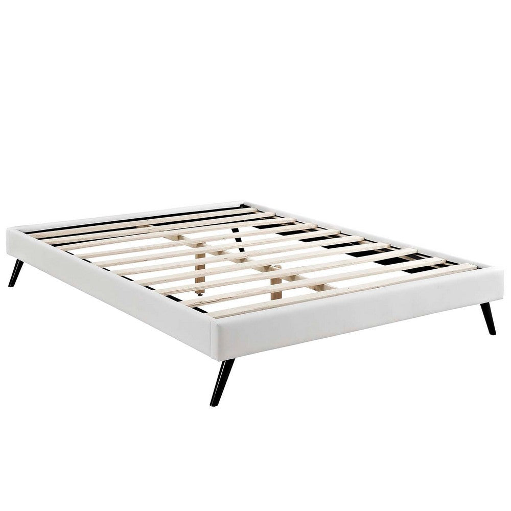 Loryn King Bed Frame with Round Splayed Legs - No Shipping Charges MDY-MOD-5892-WHI