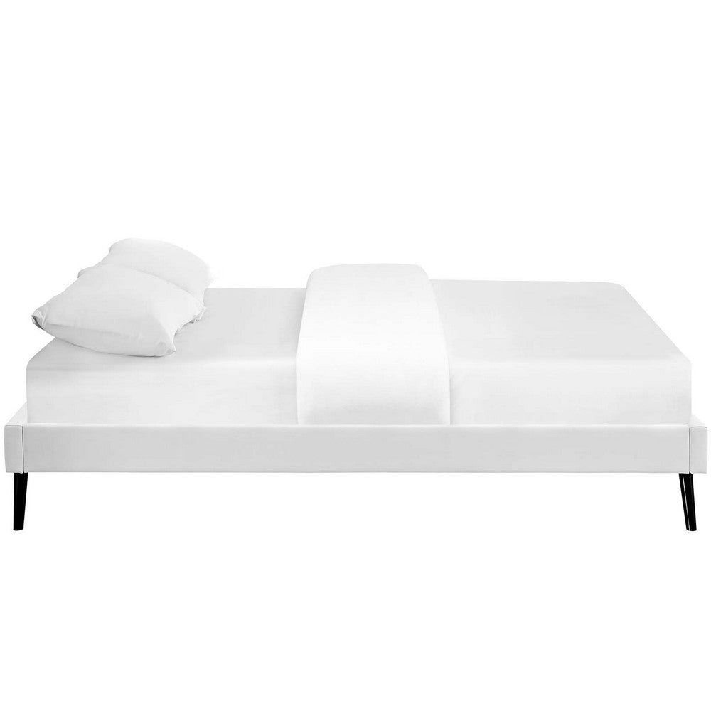 Loryn King Bed Frame with Round Splayed Legs - No Shipping Charges MDY-MOD-5892-WHI