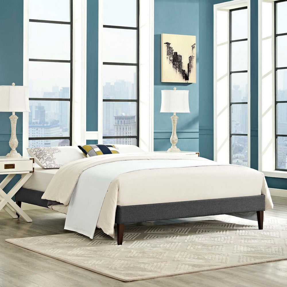 Tessie Queen Bed Frame with Squared Tapered Legs - No Shipping Charges MDY-MOD-5898-WHI