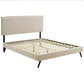 Modway Amaris Upholstered Queen Platform Bed Frame in Beige With Splayed Legs MDY-MOD-5904-BEI