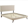 Modway Amaris Upholstered Queen Platform Bed Frame in Beige With Splayed Legs MDY-MOD-5904-BEI