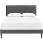 Modway Amaris Upholstered Full Platform Bed Frame in Gray With Tapered Legs MDY-MOD-5907-GRY