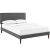 Modway Amaris Upholstered Queen Platform Bed Frame in Gray With Tapered Legs