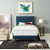 Modway Virginia Upholstered Twin Platform Bed Frame With Splayed Legs in Azure MDY-MOD-5911-AZU